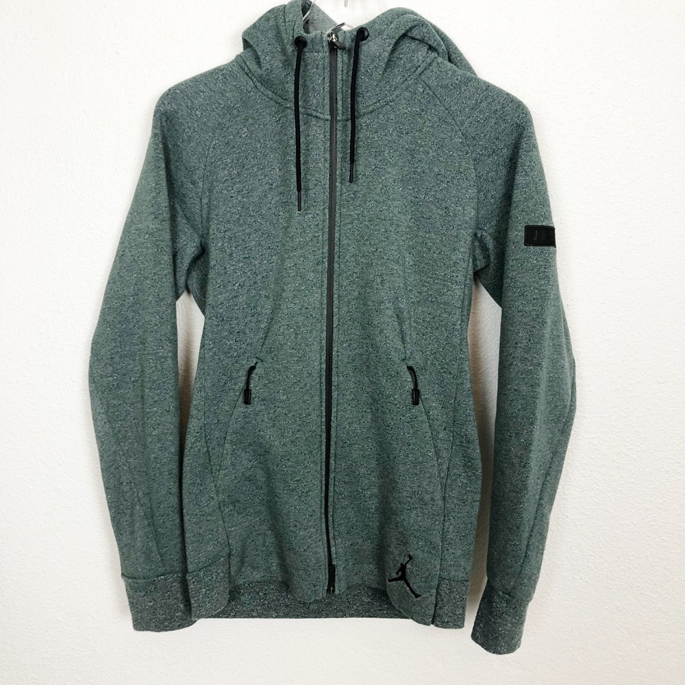 Women's Air Jordan Green Marled Zip up Hoodie S